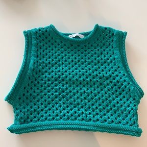 Zara Teal Knit Top